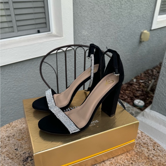 Black Rhinestone Heels - Picture 3 of 5